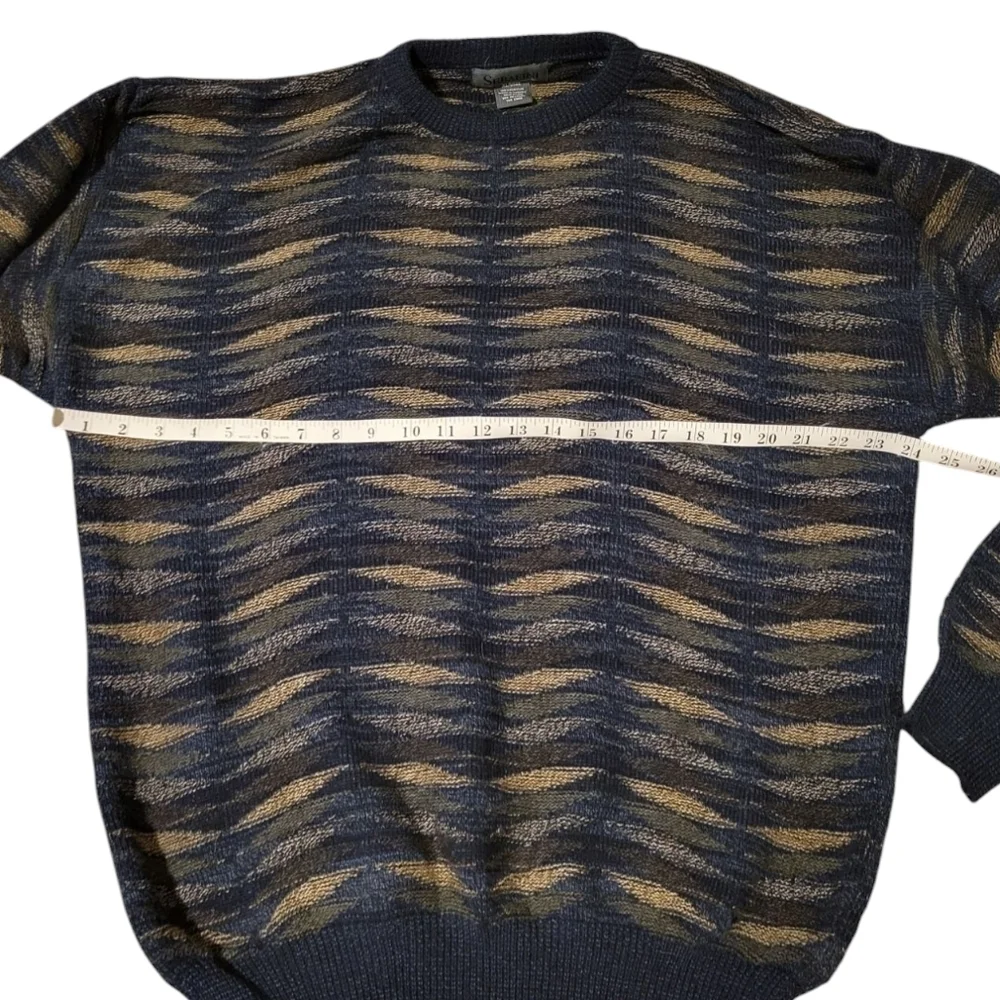 Vintage Serafini 3d Knit Grandpa Dad Crew Sweater y2k 90s Men's Sweater‎ Size XL